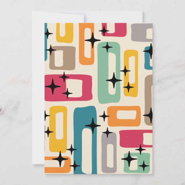 Retro Mid Century Modern Abstract Pattern Invitation (Front)
