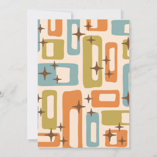 Retro Mid Century Modern Abstract Pattern Invitation