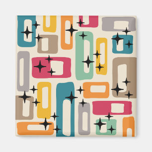 Retro Mid Century Modern Abstract Pattern Magnet