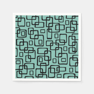 Retro Mid Century Modern Abstract Pattern Napkin