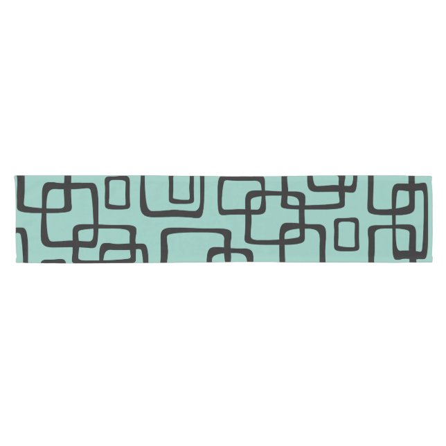 Retro Mid Century Modern Abstract Pattern Short Table Runner (Horizontal)