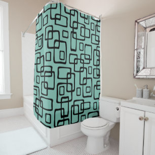 Retro Mid Century Modern Abstract Pattern Shower Curtain