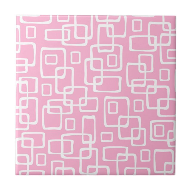 Retro Mid Century Modern Abstract Pattern Tile (Front)