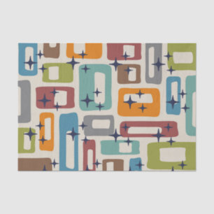 Retro Mid Century Modern Abstract Pattern Tissue Paper