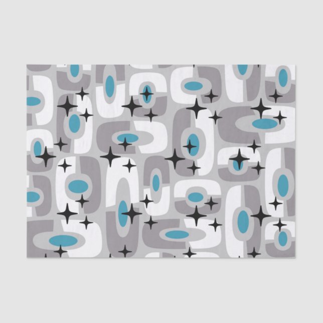 Retro Mid Century Modern Abstract Pattern Tissue Paper (Front)