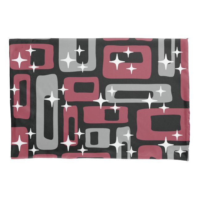 Retro Mid Century Modern Abstract Pillowcase (Front-Left)