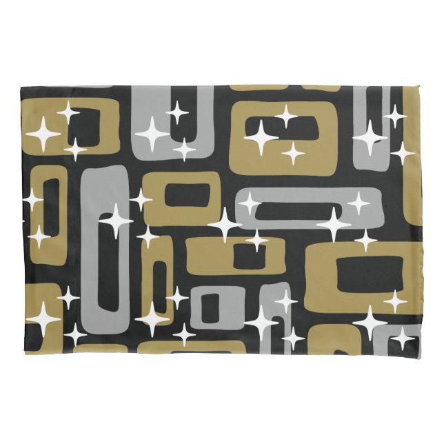 Retro Mid Century Modern Abstract Pillowcase (Front-Left)