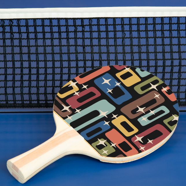 Retro Mid Century Modern Abstract Ping Pong Paddle (Insitu)
