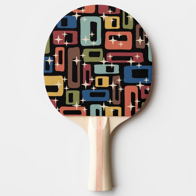 Retro Mid Century Modern Abstract Ping Pong Paddle (Front)