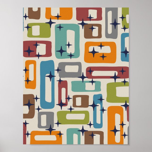 Retro Mid Century Modern Abstract Poster (Front)