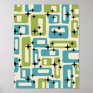 Retro Mid Century Modern Abstract Poster