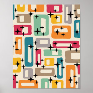 Retro Mid Century Modern Abstract Poster