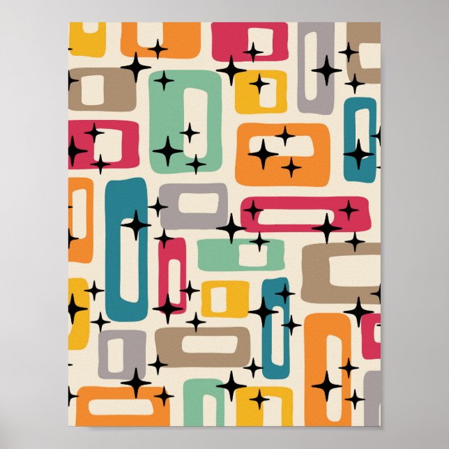 Retro Mid Century Modern Abstract Poster (Front)