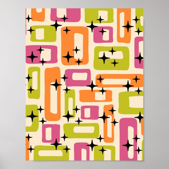 Retro Mid Century Modern Abstract Poster (Front)