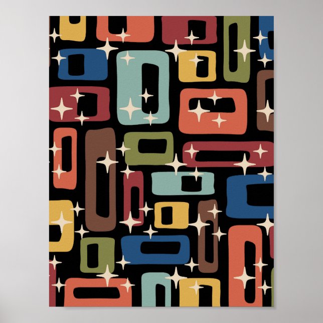 Retro Mid Century Modern Abstract Poster (Front)