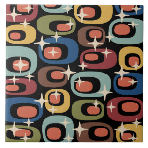 Retro Mid Century Modern Abstract Tile