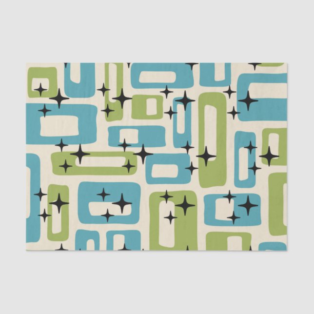 Retro Mid Century Modern Abstract Tissue Paper (Front)
