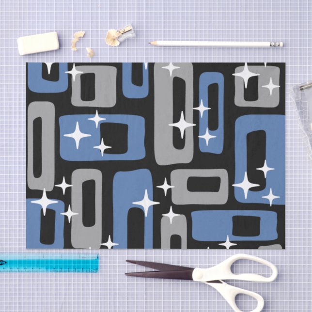 Retro Mid Century Modern Abstract Tissue Paper (Craft)