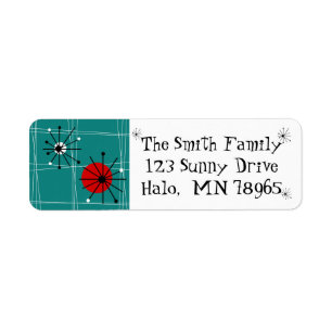 Retro Mid Century Modern Address Labels