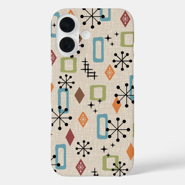 Retro Mid Century Modern Atomic Abstract Pattern Case-Mate iPhone Case (Back)