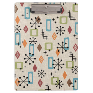 Retro Mid Century Modern Atomic Abstract Pattern Clipboard