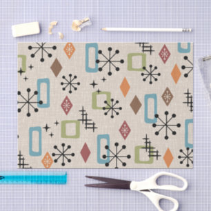 Retro Mid Century Modern Atomic Abstract Pattern Tissue Paper