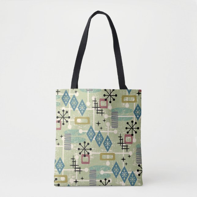 Retro Mid Century Modern Atomic Abstract Tote Bag (Front)