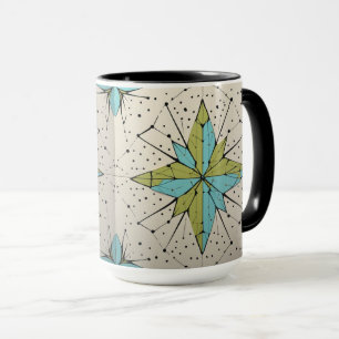 Retro Mid Century Modern Atomic Geometric Pattern Mug