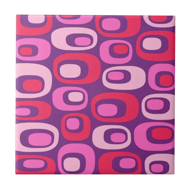 Retro Mid Century Modern Atomic Pattern Rug Tile | Zazzle