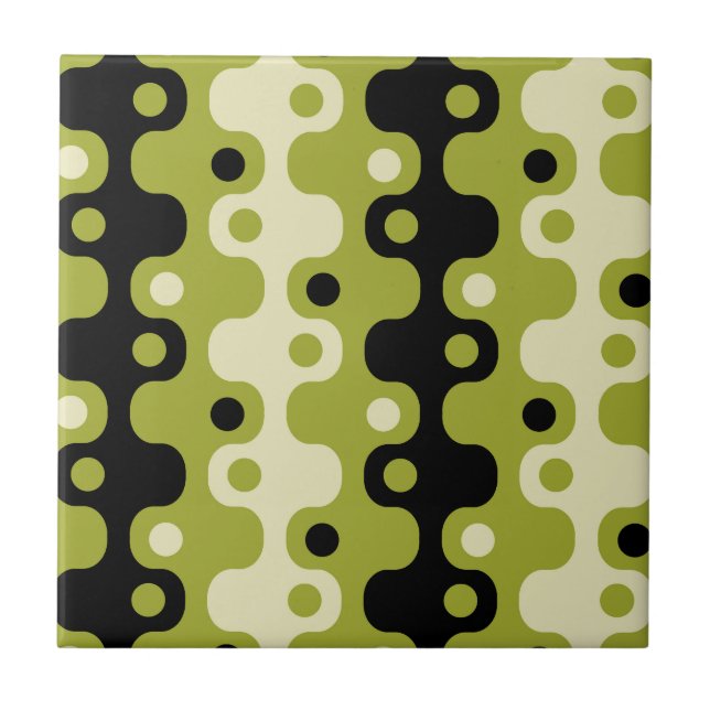 Retro Mid Century Modern Atomic Pattern Tile (Front)