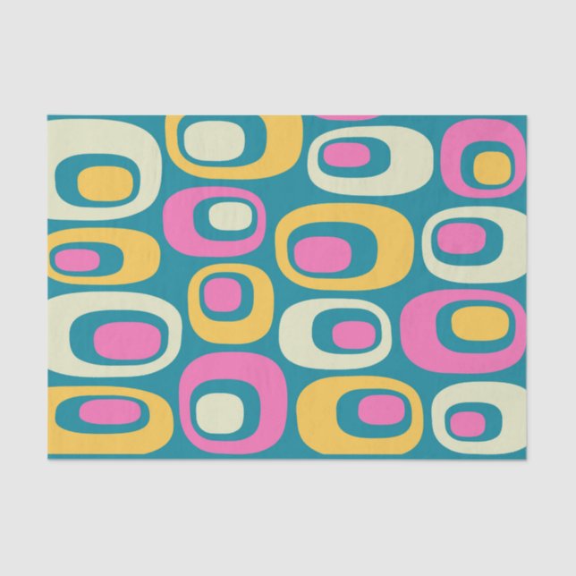 Retro Mid Century Modern Atomic Pattern Tissue Paper (Front)