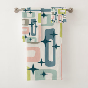 Retro Mid Century Modern Bath Towel Set