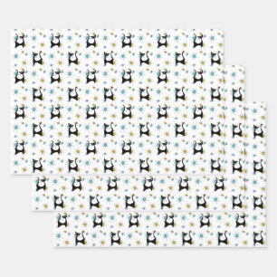 Retro Mid-Century Modern Cat Wrapping Paper Sheet