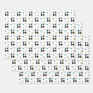 Retro Mid-Century Modern Cat Wrapping Paper Sheet