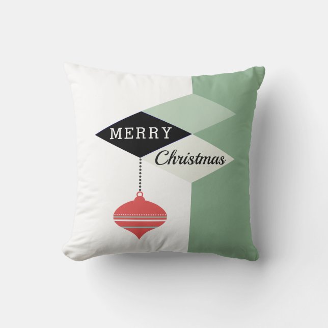 Retro Mid-Century Modern Christmas Holiday Cushion (Front)