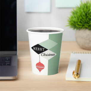 Retro Mid-Century Modern Christmas Holiday Paper Cups