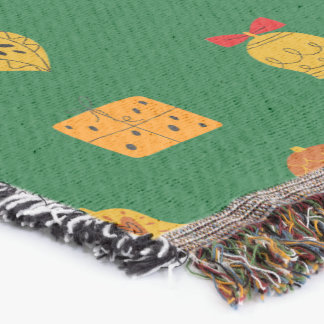 Retro Mid-Century Modern Christmas Icons  Throw Blanket