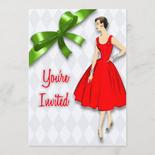 Retro Mid Century Modern Christmas Party Invitation