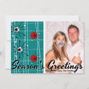 Retro Mid Century Modern Christmas Photo Card