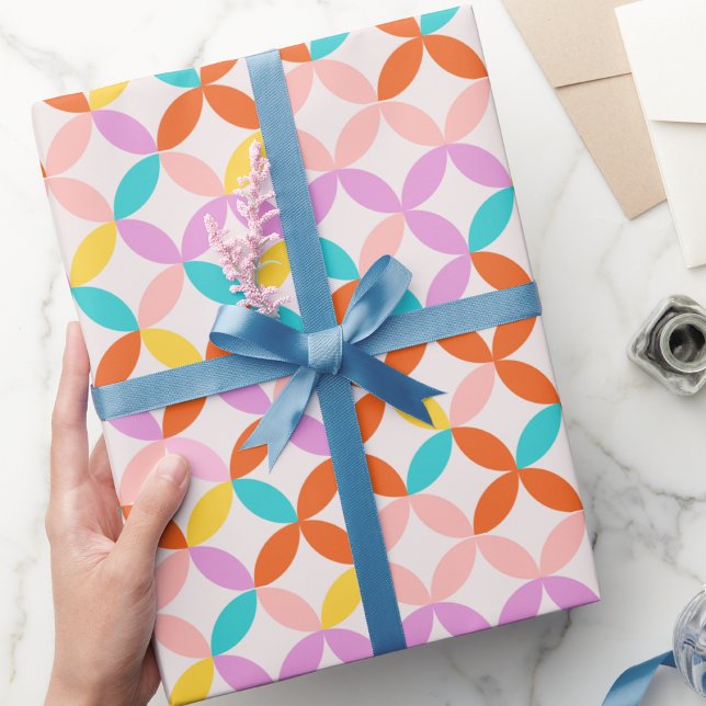 Retro Mid Century Modern Colourful Abstract Patter Wrapping Paper (Creator Uploaded)