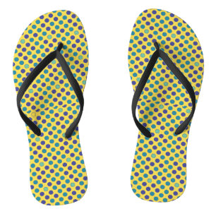 Retro Mid-Century Modern Colourful Polka Dots Flip Flops
