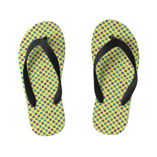 Retro Mid-Century Modern Colourful Polka Dots Kid's Flip Flops