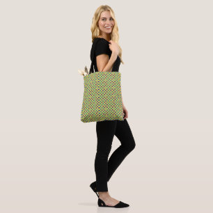 Retro Mid-Century Modern Colourful Polka Dots Tote Bag
