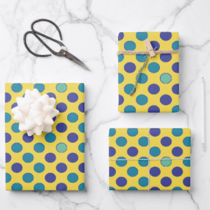 Retro Mid-Century Modern Colourful Polka Dots Wrapping Paper Sheet