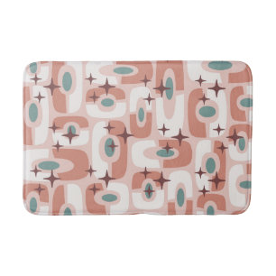 Retro Mid Century Modern Cosmic Abstract Pattern Bath Mat