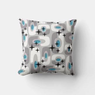 Retro Mid Century Modern Cosmic Abstract Pattern Cushion