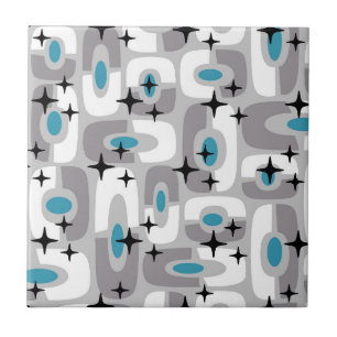 Retro Mid Century Modern Cosmic Abstract Pattern Tile