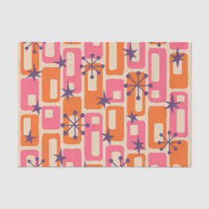 Retro Mid Century Modern Cosmic Abstract Pattern Tissue Paper