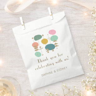 Retro Mid Century Modern Custom Wedding Thank You Favour Bags