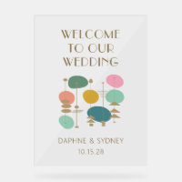 Retro Mid Century Modern Custom Wedding Welcome